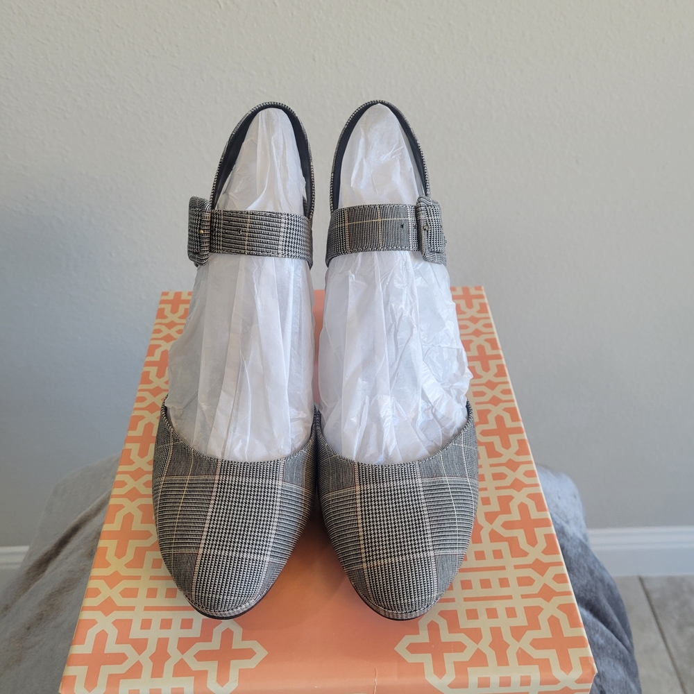 Gianni Bini Gray Plaid Heels - Picture 3 of 8